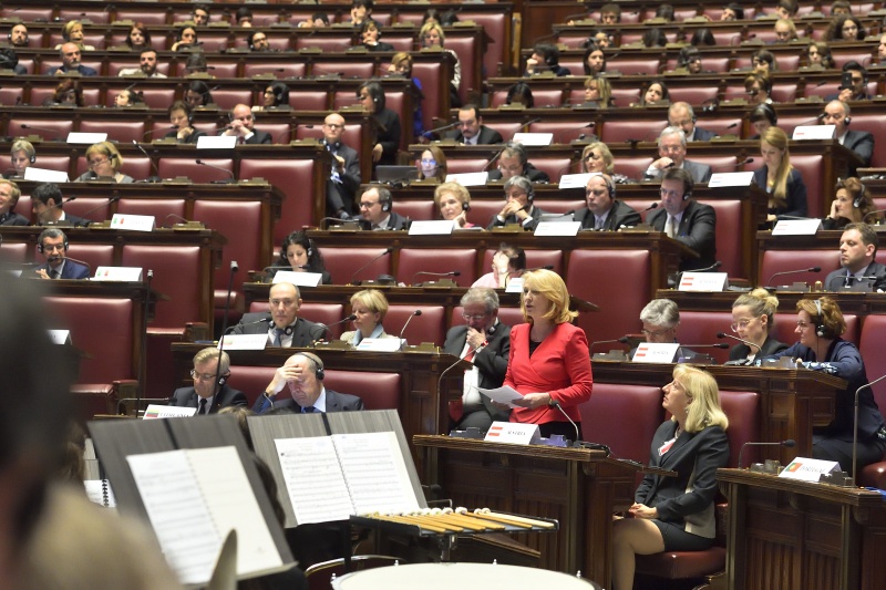 Konferenz der EU ParlamentspräsidentInnen. Nationalratspräsidentin Doris Bures (S) am Wort