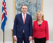 Von rechts: Nationalratspräsidentin Doris Bures (S) und der isländische Staatspräsident Guðni Thorlacius Jóhannesson