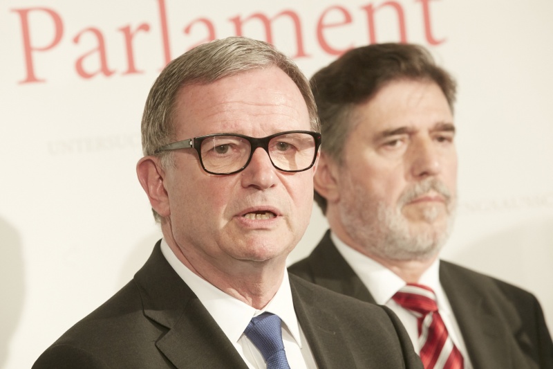 von links: Zweiter Nationalratspräsident Karlheinz Kopf (V), Verfahrensrichter Ronald Rohrer