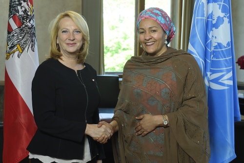Von links: Nationalratspräsidentin Doris Bures (S), stellvertretende UN-Generalsekretärin Amina Mohammed