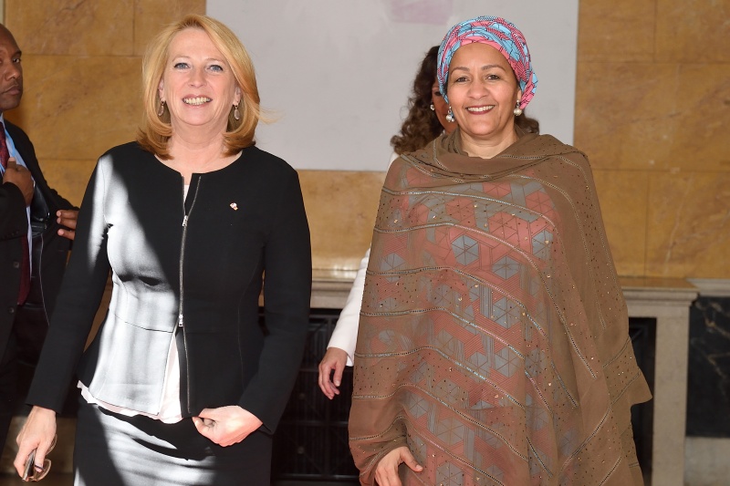 Von links: Nationalratspräsidentin Doris Bures (S), stellvertretende UN-Generalsekretärin Amina Mohammed