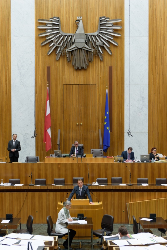 Nationalratsabgeordneter Erwin Angerer (F) am Rednerpult.