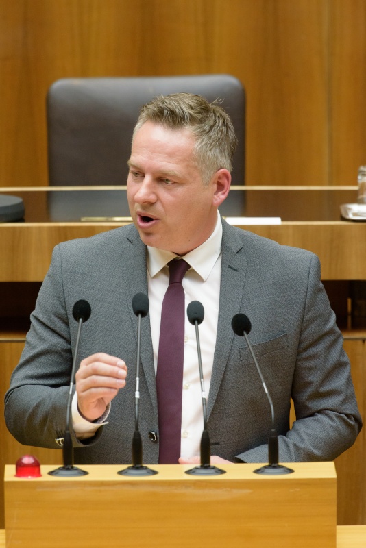 Nationalratsabgeordneter Jürgen Schabhüttl (S) am Rednerpult.