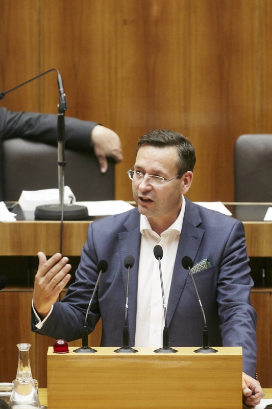 Nationalratsabgeordneter Hermann Brückl (F) am Rednerpult