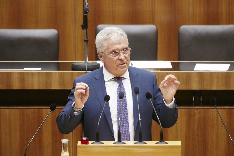 Nationalratsabgeordneter David Lasar (F) am Rednerpult.