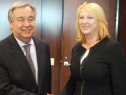 Von rechts: Nationalratspräsidentin  Doris Bures (S) und UN Generalsekretär António Guterres