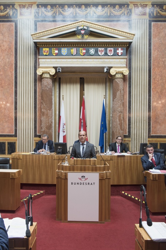 Bundesratsmitglied Christian Poglitsch (V) am Rednerpult