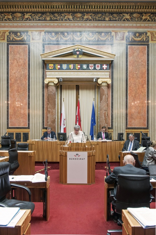 Bundesrätin Inge Posch-Gruska (S) am Rednerpult