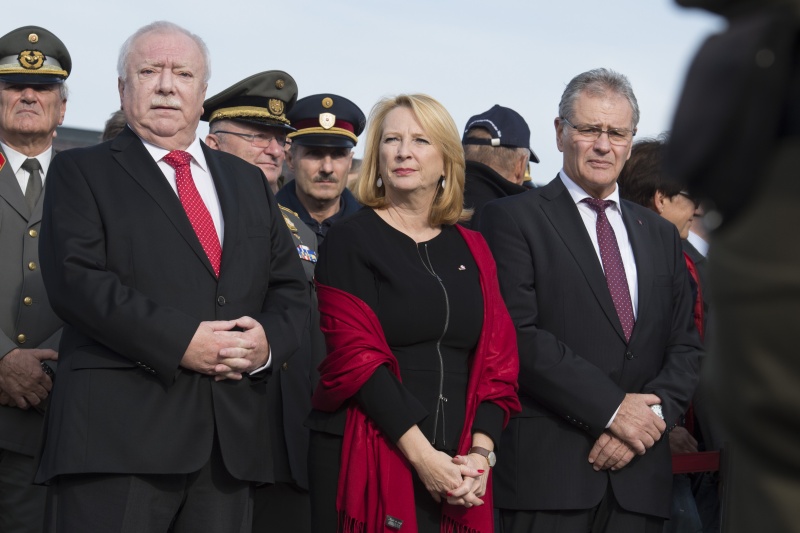 von links: Landeshauptmann Wien Michael Häupl, Nationalratspräsidentin Doris Bures (S), Bundesratspräsident Edgar Mayer (V)