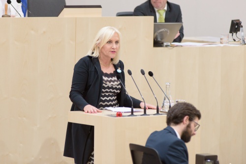 Nationalratsabgeordnete  Angela Winzig (V) am Rednerpult