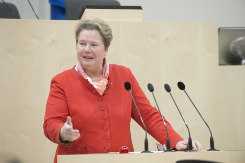Am Rednerpult: Botschafterin des Fürstentums Liechtenstein I.D. Maria-Pia Kothbauer-Liechtenstein