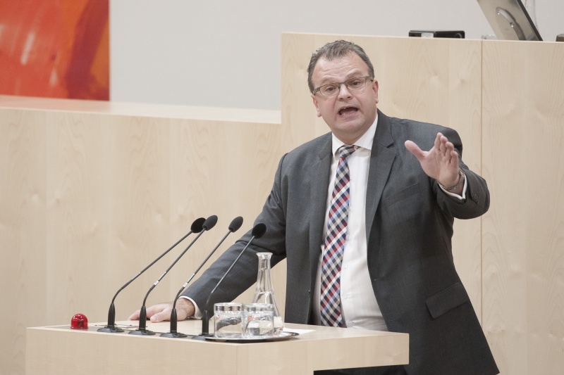 Am Rednerpult: Nationalratsabgeordneter Hans-Jörg Jenewein (F)