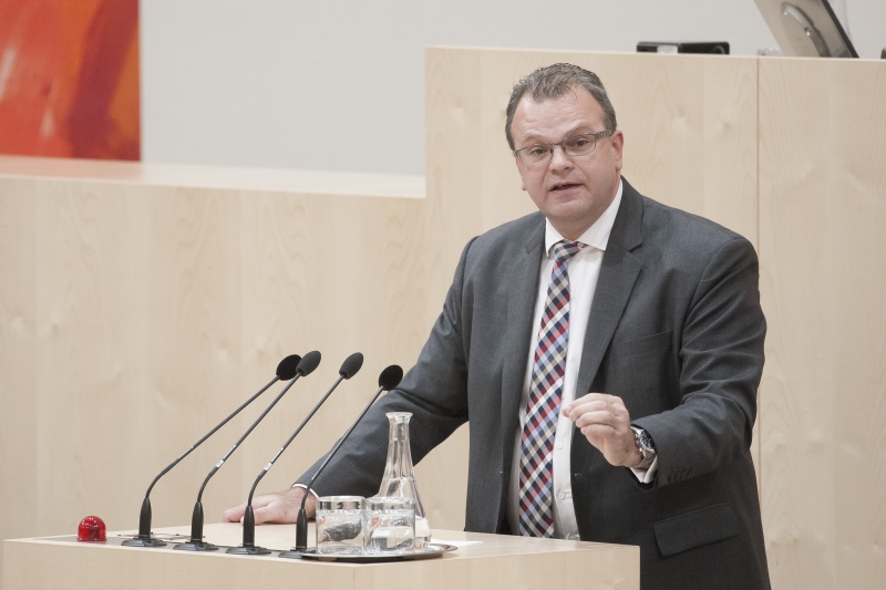 Am Rednerpult: Nationalratsabgeordneter Hans-Jörg Jenewein (F)