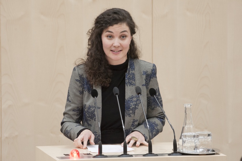 Am Rednerpult: Nationalratsabgeordnete Stephanie Cox (P)