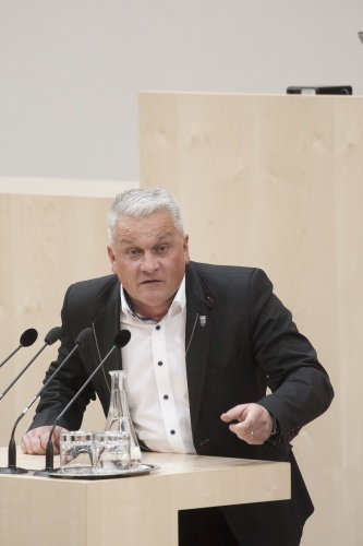 Am Rednerpult: Nationalratsabgeordneter Christian Lausch (F)