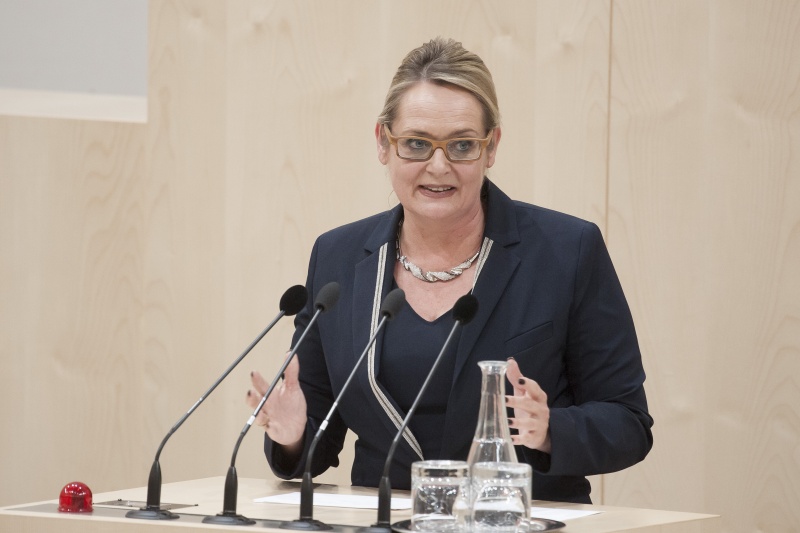 Am Rednerpult: Nationalratsabgeordnete Carmen Schimanek (F)