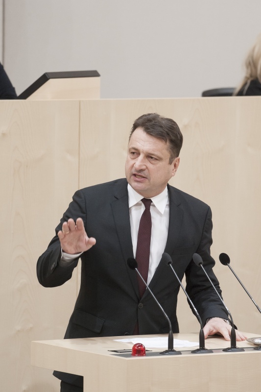 Am Rednerpult: Nationalratsabgeordneter Klaus Fürlinger (V)