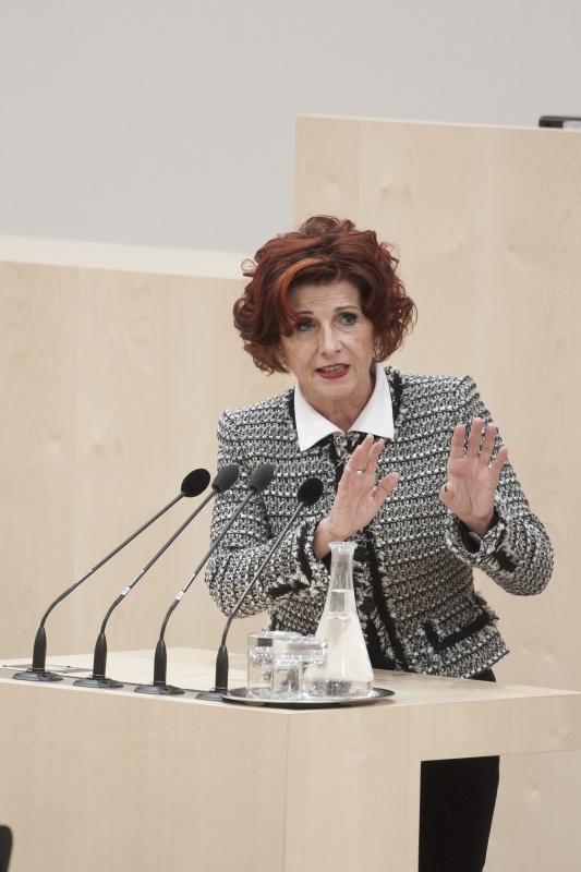 Am Rednerpult: Nationalratsabgeordnete Brigitte Povysil (F)