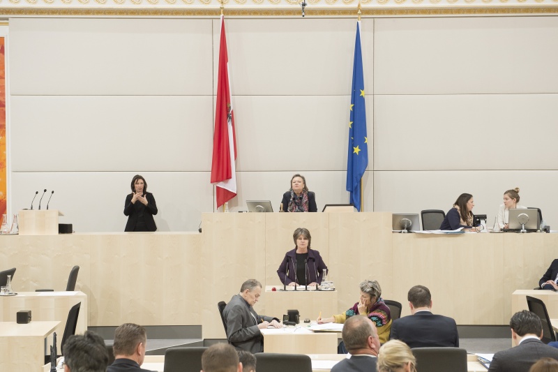 Am Rednerpult: Nationalratsabgeordnete Andrea Kuntzl (S). Am Präsidium: Nationalratspräsidentin Anneliese Kitzmüller (F)