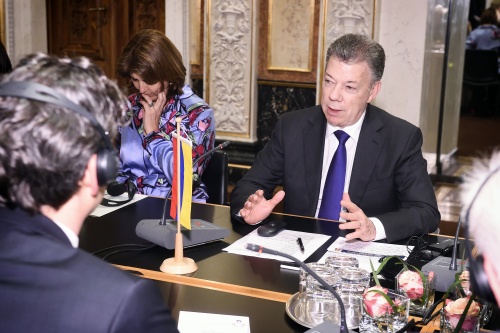 Aussprache. Präsident der Republik Kolumbien Manuel Santos