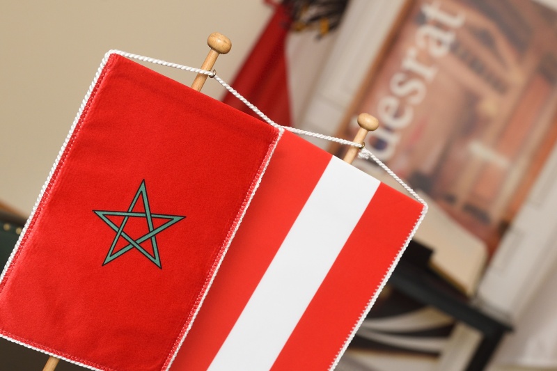 Fahnen Marokko - Österreich