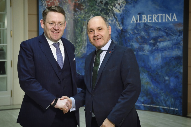 Von links: Präsident des Thüringer Landtags Christian Carius, Nationalratspräsident Wolfgang Sobotka (V)