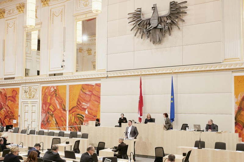 Nationalratsabgeordneter Mario Lindner (S) am Rednerpult