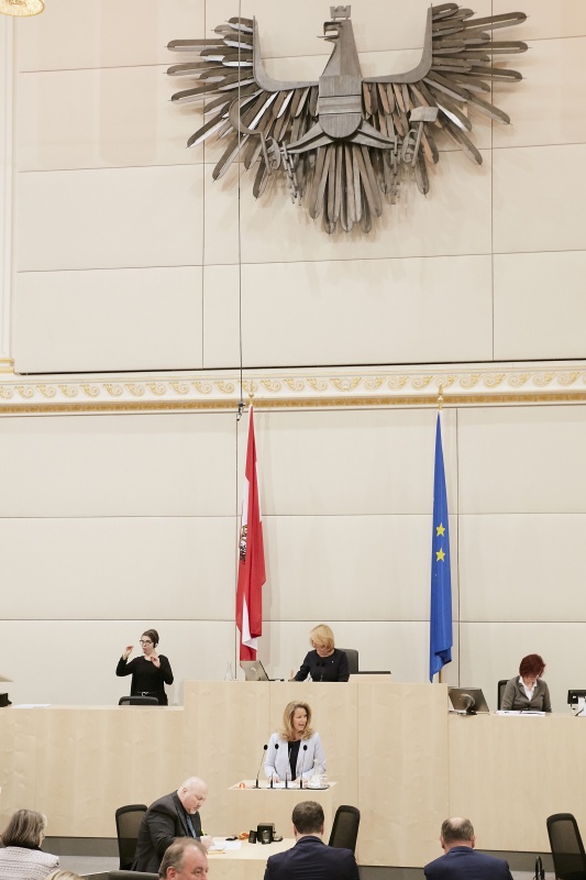 Nationalratsabgeordnete Rebecca Kirchbaumer (V) am Rednerpult