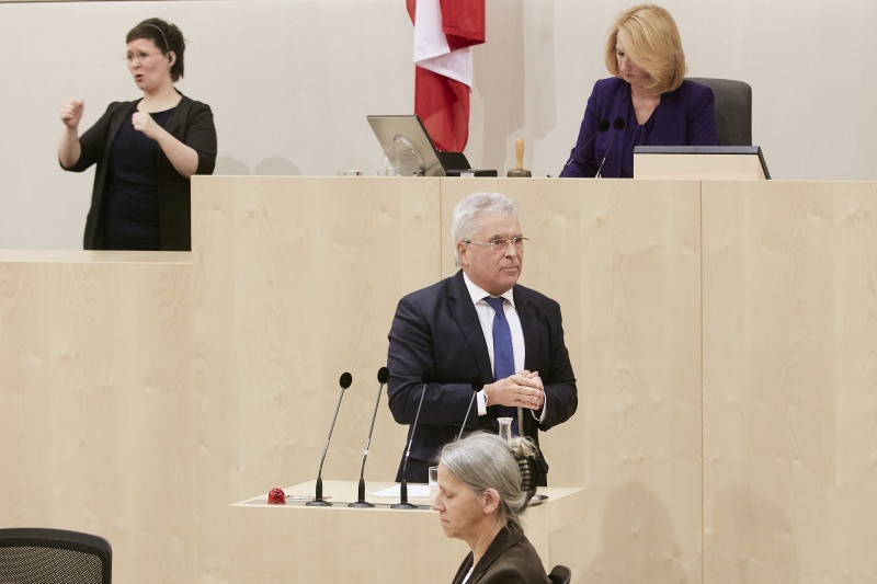 Nationalratsabgeordneter David Lasar (F) am Rednerpult