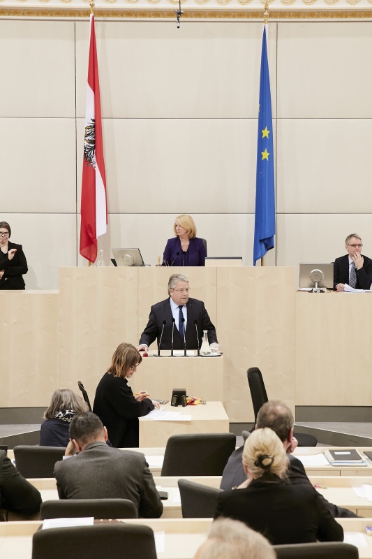 Nationalratsabgeordneter Franz Hörl (V) am Rednerpult