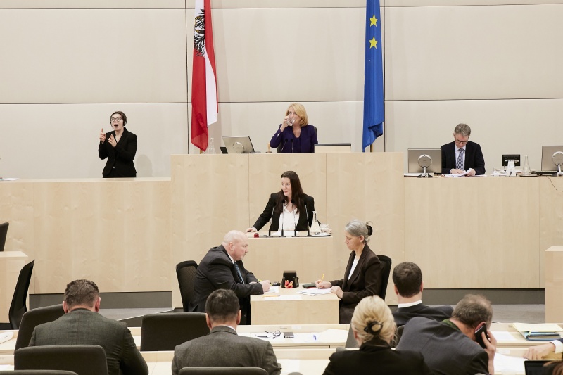 Nationalratsabgeordnete Karin Doppelbauer (N) am Rednerpult