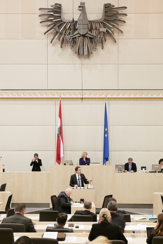 Nationalratsabgeordneter Erwin Angerer (F) am Rednerpult