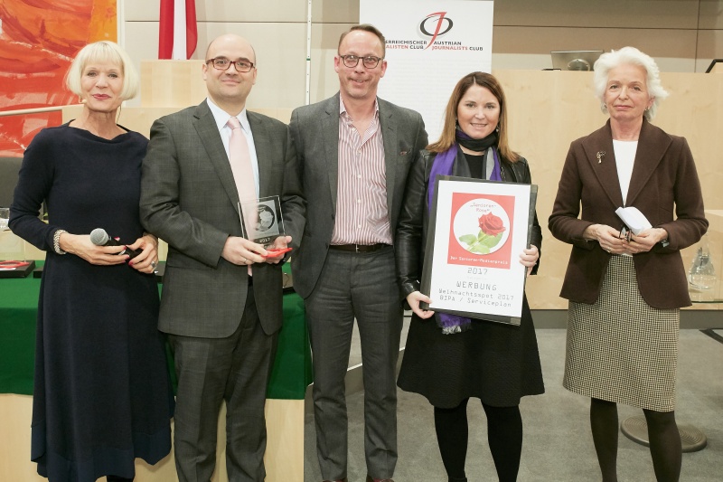 von links: Heilwig Pfanzelter, Geschäftsführer von BIPA Michael Paterno, Geschäftsführer der Werbeagentur Serviceplan Johan von Gersdorff, Claudia Baumschlager, Irmgard Bayer