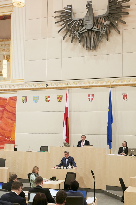 Bundesrat Gerd Krusche (F) am Rednerpult