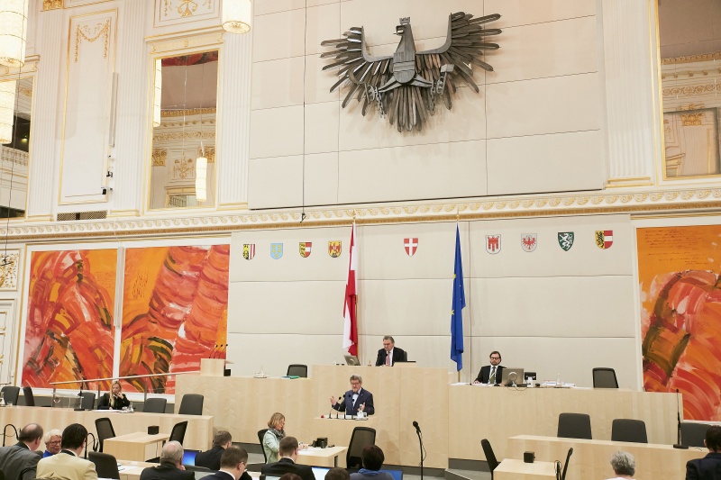 Bundesrat Gerd Krusche (F) am Rednerpult