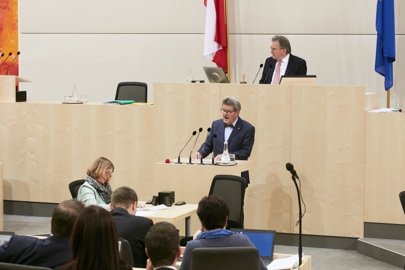 Bundesrat Gerd Krusche (F) am Rednerpult