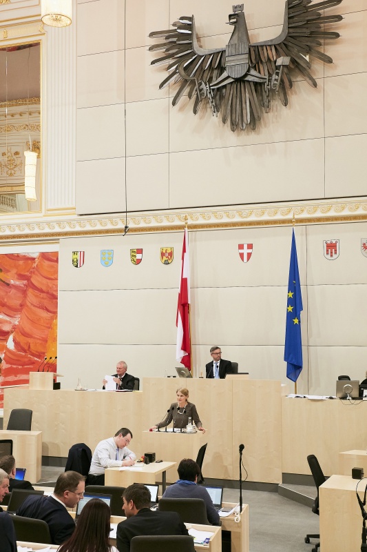 Bundesrätin Elisabeth Grossmann (S) am Rednerpult