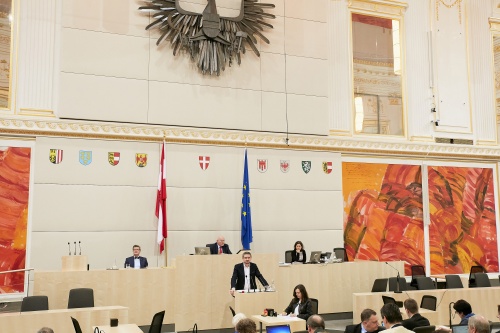 Bundesrat Martin Weber (S) am Rednerpult