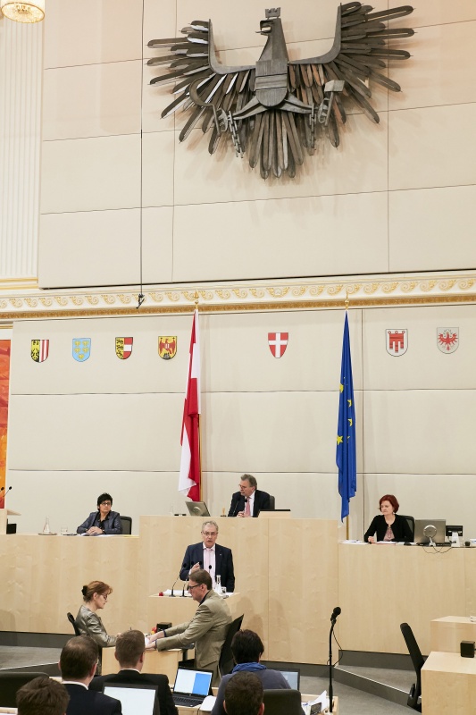 Bundesrat Edgar Mayer (V) am Rednerpult