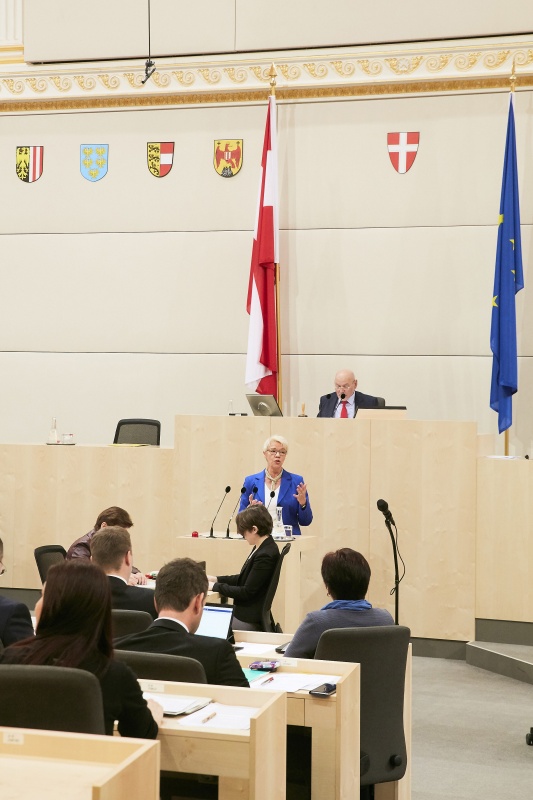 Bundesrätin Monika Mühlwerth (F) am Rednerpult