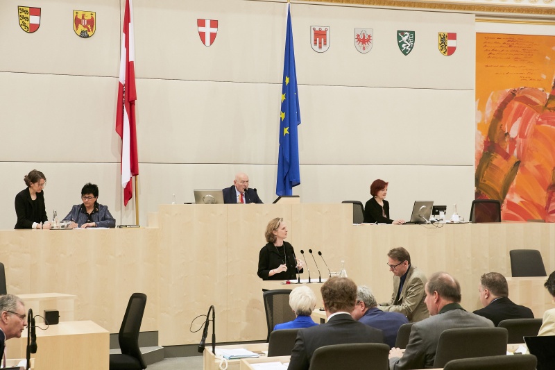 Bundesrätin Daniela Gruber-Pruner (S) am Rednerpult