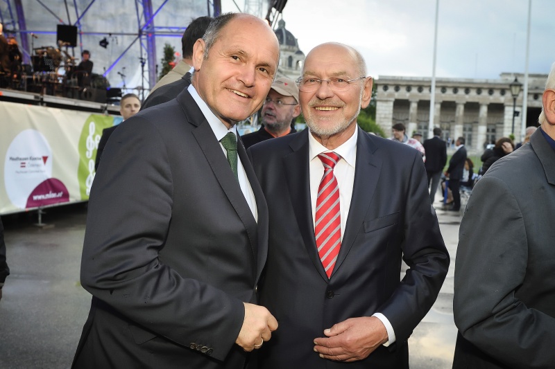Von links: Nationalratspräsident Wolfgang Sobotka (V), Bundesratspräsident Reinhard Todt (S)