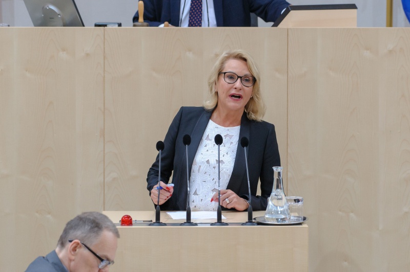 Nationalratsabgeordnete Jessi Lintl (F) am Rednerpult
