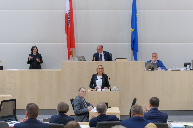 Nationalratsabgeordnete Jessi Lintl (F) am Rednerpult