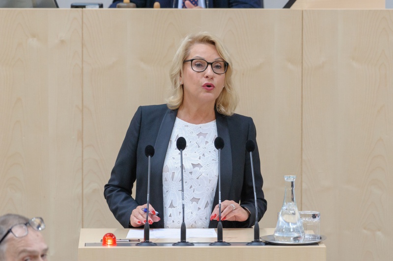 Nationalratsabgeordnete Jessi Lintl (F) am Rednerpult