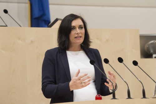 Am Rednerpult: Bundesministerin für Nachhaltigkeit und Tourismus Elisabeth Köstinger (V)