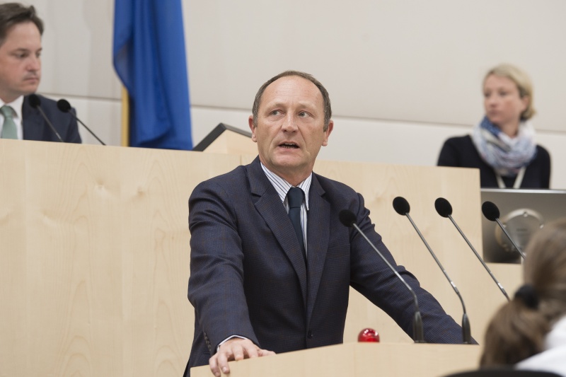 Am Rednerpult: Nationalratsabgeordneter Axel Kassegger (F)