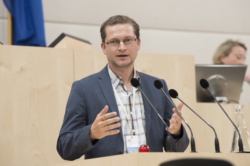 Am Rednerpult: Global 2000 Johannes Wahlmüller