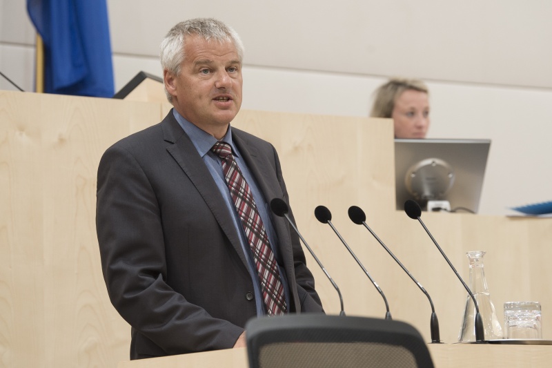 Am Rednerpult: Kompost & Biogas Verband Österreich Franz Kirchmeyr