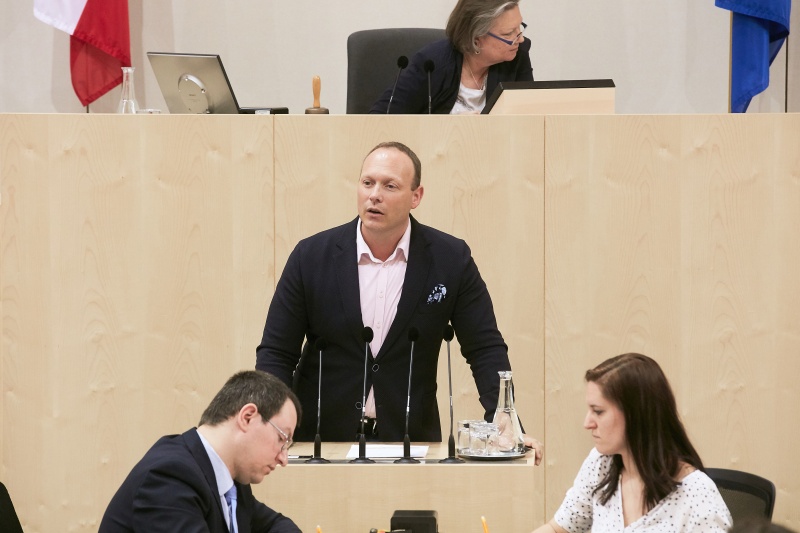 Nationalratsabgeordneter Christian Höbart (F). Am Präsidium Dritte Nationalratspräsidentin Anneliese Kitzmüller (F)